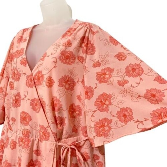 Torrid Sienna Garden Georgette Wrap Dress Floral Flutter Sleeve 22 - Picture 6 of 15